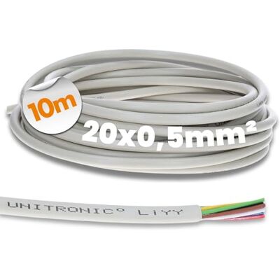 Lapp 0028520 UNITRONIC LiYY Câble de données en PVC 20 x 0,5 mm² I Câble de signal I Câble de sonnette I Rallonge de câble LED 20 fils I Câble de soudure pour platine 10 m - Publicité Lapp 0028520 UNITRONIC LiYY Câble de données en PVC 20 x 0,5 mm² I Câble de signal I Câble de sonnette I Rallonge de câble LED 20 fils I Câble de soudure pour platine 10 m - Publicité