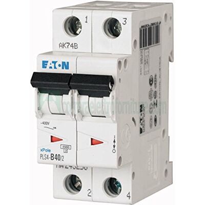 Eaton INTER.MAGNETOT.2P 40A CURVA"C" 4.5KA 2 MOD.PLS4 - Publicité Eaton INTER.MAGNETOT.2P 40A CURVA"C" 4.5KA 2 MOD.PLS4 - Publicité