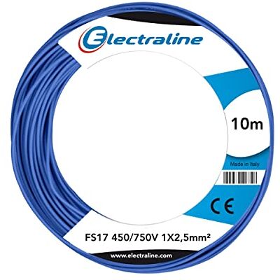 Electraline 13161 FS17 Câble unipolaire 10 m 1 section 2,5 mm² Convient pour câbles de câbles circuits électriques élévateurs supports de charge - Publicité Electraline 13161 FS17 Câble unipolaire 10 m 1 section 2,5 mm² Convient pour câbles de câbles circuits électriques élévateurs supports de charge - Publicité
