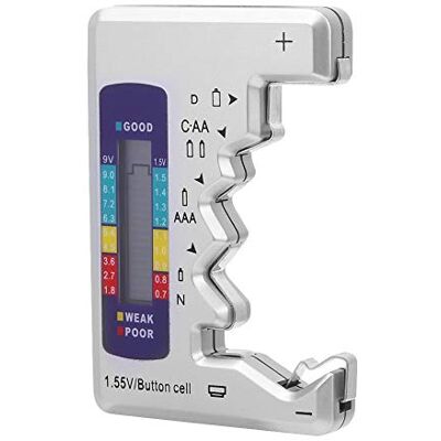 Walfront Testeur de Batterie, DC AA AAA DN 9V 1.5V Universel Testeur de Batterie Testeur de Capacité de Batterie avec Numérique D'Affichage LCD - Publicité Walfront Testeur de Batterie, DC AA AAA DN 9V 1.5V Universel Testeur de Batterie Testeur de Capacité de Batterie avec Numérique D'Affichage LCD - Publicité