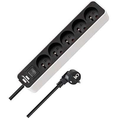 Brennenstuhl Multiprise ecolor 5 Prises Blanc/Noir 3,00 m h05vv-f 3g1,5 - Publicité Brennenstuhl Multiprise ecolor 5 Prises Blanc/Noir 3,00 m h05vv-f 3g1,5 - Publicité