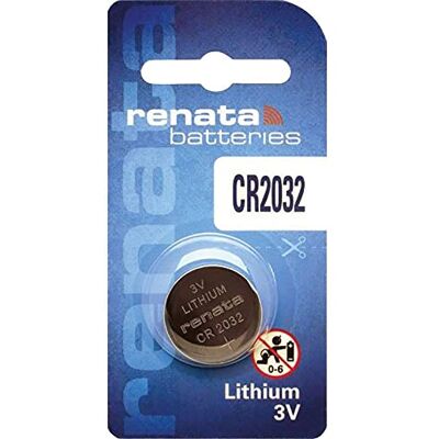Renata Lot de 5 Blisters de 1 Pile bouton lithium CR2032 3V 225 mAh - Publicité Renata Lot de 5 Blisters de 1 Pile bouton lithium CR2032 3V 225 mAh - Publicité