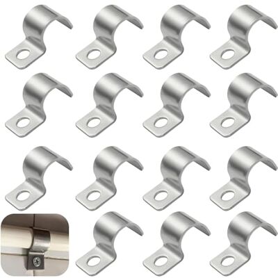 TenaLucy 20 Pièces Attache de Fixation pour Tube en U,Colliers de Serrage Collier des Serrage Inox Clips Cable Monotrou Collier des Fixation,pour La Fixations dere Câbles,Tuyaux,Grillage Rigide (16mm) - Publicité TenaLucy 20 Pièces Attache de Fixation pour Tube en U,Colliers de Serrage Collier des Serrage Inox Clips Cable Monotrou Collier des Fixation,pour La Fixations dere Câbles,Tuyaux,Grillage Rigide (16mm) - Publicité