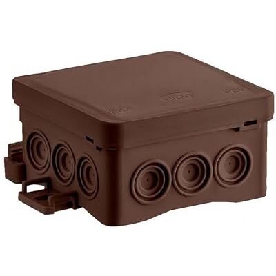 SIMET Lot de 30 boîtes de jonction NS6 FASTBOX & HOOK, dimensions 85 x 85 x 40 mm, marron, sans halogène, auto-extinguible, résistantes aux UV, IP54, avec possibilité de suspension HNS - Publicité SIMET Lot de 30 boîtes de jonction NS6 FASTBOX & HOOK, dimensions 85 x 85 x 40 mm, marron, sans halogène, auto-extinguible, résistantes aux UV, IP54, avec possibilité de suspension HNS - Publicité