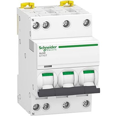 Schneider Electric Acti9 iDT40T disjoncteur modulaire 3P+N 25A courbe D 4500A/6kA A9P32725 - Publicité Schneider Electric Acti9 iDT40T disjoncteur modulaire 3P+N 25A courbe D 4500A/6kA A9P32725 - Publicité