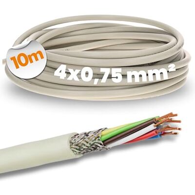 Lapp 10 mètres 0034704 LiYCY Câble de commande blindé 4 x 0,75 mm² I Câble de données en PVC gris I Câble de connexion LED I Câble de commande 4 fils pour armoires électriques - Publicité Lapp 10 mètres 0034704 LiYCY Câble de commande blindé 4 x 0,75 mm² I Câble de données en PVC gris I Câble de connexion LED I Câble de commande 4 fils pour armoires électriques - Publicité
