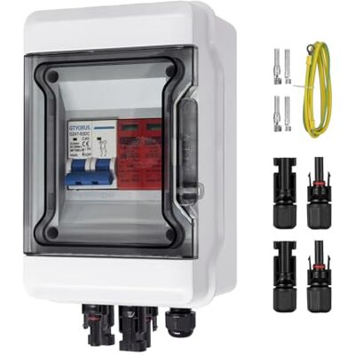 GTYORUS Boitier de Jonction Photovoltaïque Solaire, IP65 Protection Contre Les Surtensions DC Photovoltaïques, 1 String 500V PV DC Disjoncteur avec Fiche Solaire(1 in 1 out, 40A) - Publicité GTYORUS Boitier de Jonction Photovoltaïque Solaire, IP65 Protection Contre Les Surtensions DC Photovoltaïques, 1 String 500V PV DC Disjoncteur avec Fiche Solaire(1 in 1 out, 40A) - Publicité