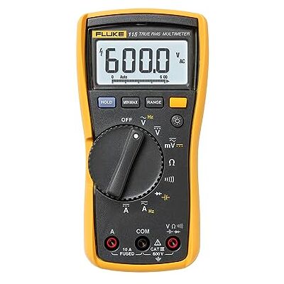 Multimètre numérique Fluke 115 - Mesure la tension AC/DC jusqu'à 600 V - Publicité Multimètre numérique Fluke 115 - Mesure la tension AC/DC jusqu'à 600 V - Publicité