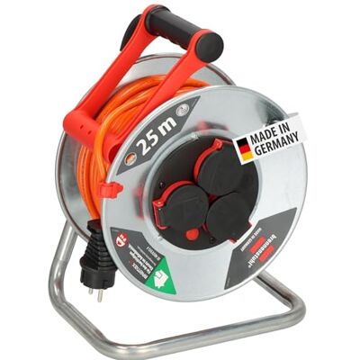 Brennenstuhl Garant S V2 1198370500 Enrouleur de câble extérieur IP44 25 m (fabriqué en Allemagne, câble de couleur de signal orange, tôle d'acier, utilisation à court terme en extérieur) - Publicité Brennenstuhl Garant S V2 1198370500 Enrouleur de câble extérieur IP44 25 m (fabriqué en Allemagne, câble de couleur de signal orange, tôle d'acier, utilisation à court terme en extérieur) - Publicité