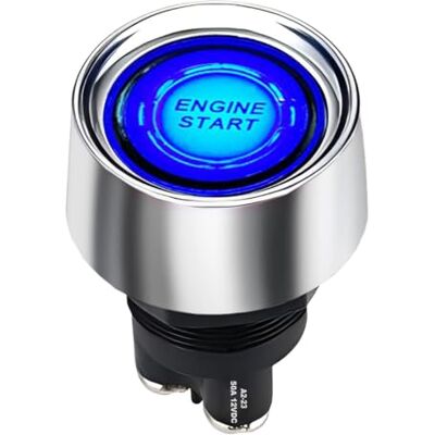 Jtron 20mm DC12V 50A bouton de démarrage de voiture interrupteur de démarrage du moteur Interrupteur d'allumage LED bleue OFF- (on) 3P SPST - Publicité Jtron 20mm DC12V 50A bouton de démarrage de voiture interrupteur de démarrage du moteur Interrupteur d'allumage LED bleue OFF- (on) 3P SPST - Publicité