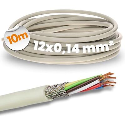 Lapp 0034312 LiYCY Câble de commande blindé 10 m 12 x 0,14 mm² I Câble de données en PVC gris I Câble de connexion LED I Câble de commande 12 fils pour armoires électriques - Publicité Lapp 0034312 LiYCY Câble de commande blindé 10 m 12 x 0,14 mm² I Câble de données en PVC gris I Câble de connexion LED I Câble de commande 12 fils pour armoires électriques - Publicité
