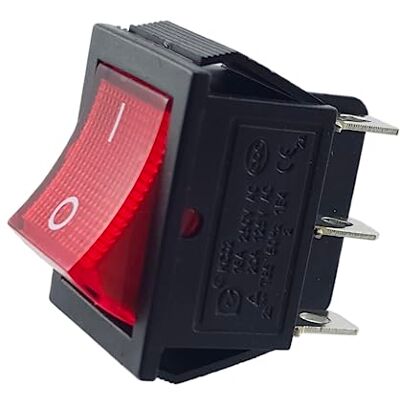 MWMS Interrupteur à bascule encastrable, 2 pôles (6 broches), commutateur à éclairage, 16 A, 250 V CA, 28,5 x 21,1 mm - Publicité MWMS Interrupteur à bascule encastrable, 2 pôles (6 broches), commutateur à éclairage, 16 A, 250 V CA, 28,5 x 21,1 mm - Publicité