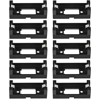 EMSea 10pcs Supports de Batterie CR123A Compatible avec PCB Boîtier de Prise de Support de Batterie à Cellule Unique avec Plastique à 2 Broches et Métal, Noir - Publicité EMSea 10pcs Supports de Batterie CR123A Compatible avec PCB Boîtier de Prise de Support de Batterie à Cellule Unique avec Plastique à 2 Broches et Métal, Noir - Publicité