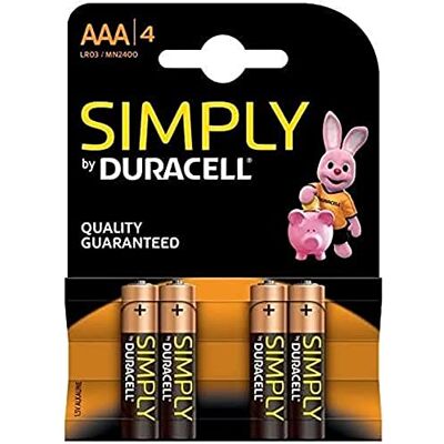 Duracell MN2400B4S Pack de 4 Piles AAA Noir/Copper - Publicité Duracell MN2400B4S Pack de 4 Piles AAA Noir/Copper - Publicité