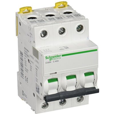 Disjoncteur modulaire tripolaire Schneider Electric IC60N 40A - Publicité Disjoncteur modulaire tripolaire Schneider Electric IC60N 40A - Publicité