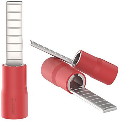 AUPROTEC 10x Cosses plates isolées rouge 0,5 mm² 1,5 mm² 2,3 x 10 mm Goupille Cosse - Publicité AUPROTEC 10x Cosses plates isolées rouge 0,5 mm² 1,5 mm² 2,3 x 10 mm Goupille Cosse - Publicité