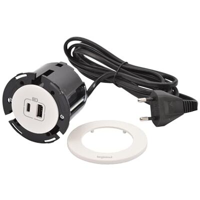 Legrand , Incara Disq 654730 Prise de Charge USB A+C pour Table encastrable 15 W Longueur du câble 2 m Fiche 2P+E Blanc - Publicité Legrand , Incara Disq 654730 Prise de Charge USB A+C pour Table encastrable 15 W Longueur du câble 2 m Fiche 2P+E Blanc - Publicité