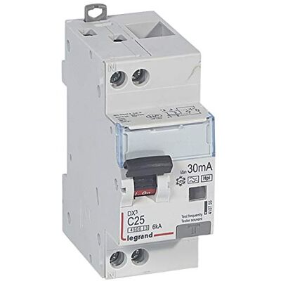 Legrand 410755 Disjoncteur différentiel 25A type F 30mA courbe C DX³4500 1P+N - Publicité Legrand 410755 Disjoncteur différentiel 25A type F 30mA courbe C DX³4500 1P+N - Publicité
