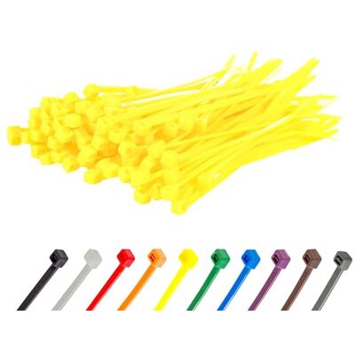 GOCABLETIES Collier de Serrage en Nylon 150 mm x 3,6 mm Jaune Attache Câble Petit Format Serre-Câbles Lot de 100 Pièces - Publicité GOCABLETIES Collier de Serrage en Nylon 150 mm x 3,6 mm Jaune Attache Câble Petit Format Serre-Câbles Lot de 100 Pièces - Publicité