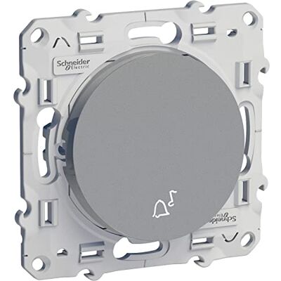 Schneider Electric Odace poussoir avec symbole carillon Alu 10AX NO fixation par vis S530246 - Publicité Schneider Electric Odace poussoir avec symbole carillon Alu 10AX NO fixation par vis S530246 - Publicité