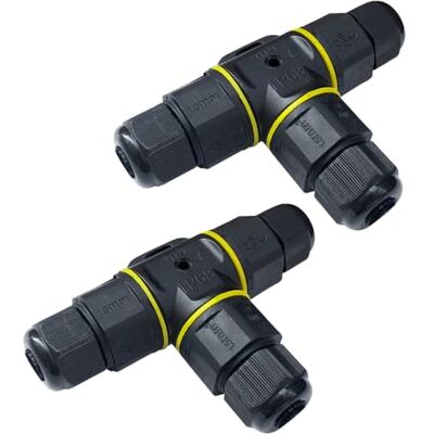 QitinDasen 2 Pièces T-Forme 3 Voies Extérieur Étanche Câble Connecteurs, Connecteur de Câble Extérieur Imperméable IP68, pour Diamètre de Câble 5~9 mm (Type à Vis) - Publicité QitinDasen 2 Pièces T-Forme 3 Voies Extérieur Étanche Câble Connecteurs, Connecteur de Câble Extérieur Imperméable IP68, pour Diamètre de Câble 5~9 mm (Type à Vis) - Publicité
