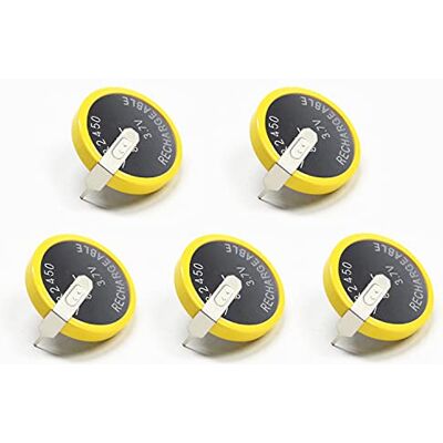 EEMB LIR2450H Batterie Rechargeable avec 5 Piles Bouton Lithium-ION 3,7 V avec languettes à souder 200 mAh Peut remplacer ML2450 pour Montre Porte-clés à Distance de Voiture (5) - Publicité EEMB LIR2450H Batterie Rechargeable avec 5 Piles Bouton Lithium-ION 3,7 V avec languettes à souder 200 mAh Peut remplacer ML2450 pour Montre Porte-clés à Distance de Voiture (5) - Publicité