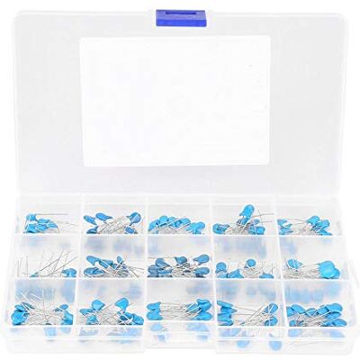 Wifehelper Lot de 180 Condensateurs en Céramique Haute Tension 100 pF-10000pF 15 Valeur 1 kV avec Boîte - Publicité Wifehelper Lot de 180 Condensateurs en Céramique Haute Tension 100 pF-10000pF 15 Valeur 1 kV avec Boîte - Publicité