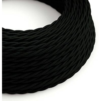 Creative Fil Électrique Torsadé Gaine De Tissu De Couleur Effet Soie Tissu Uni Noir TM04-10 Mètres, 2x0.75 - Publicité Creative Fil Électrique Torsadé Gaine De Tissu De Couleur Effet Soie Tissu Uni Noir TM04-10 Mètres, 2x0.75 - Publicité