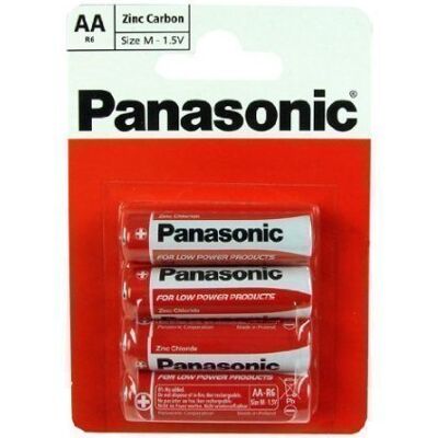 Panasonic Lot de 4 AA Zinc Carbone Piles pour Low Power Produits - Publicité Panasonic Lot de 4 AA Zinc Carbone Piles pour Low Power Produits - Publicité