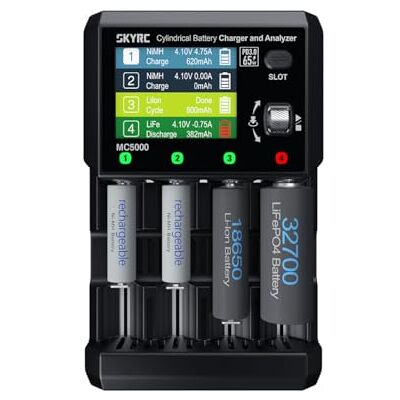 SKYRC Chargeur et analyseur de Batterie cylindrique MC5000 MAXBUSTER Polyvalent et précis pour Batteries cylindriques Li-ION, Li-ION HV, LiFePO4, NiMH, NiCd, NiZn, RAM, LTO Na-ION Cette Centrale Les gère - Publicité SKYRC Chargeur et analyseur de Batterie cylindrique MC5000 MAXBUSTER Polyvalent et précis pour Batteries cylindriques Li-ION, Li-ION HV, LiFePO4, NiMH, NiCd, NiZn, RAM, LTO Na-ION Cette Centrale Les gère - Publicité