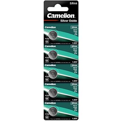 CAMELION Piles bouton oxyde d'argent 1,55V 5 pièces SR44 / SG13 - Publicité CAMELION Piles bouton oxyde d'argent 1,55V 5 pièces SR44 / SG13 - Publicité