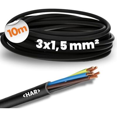 Lapp 1600200 H05RR-F Câble d'alimentation 3 x 1,5 mm² robuste I Câble en caoutchouc flexible avec conducteur de protection I Câble électrique noir I Câble en caoutchouc fin 3G1,5 pour l'intérieur I - Publicité Lapp 1600200 H05RR-F Câble d'alimentation 3 x 1,5 mm² robuste I Câble en caoutchouc flexible avec conducteur de protection I Câble électrique noir I Câble en caoutchouc fin 3G1,5 pour l'intérieur I - Publicité