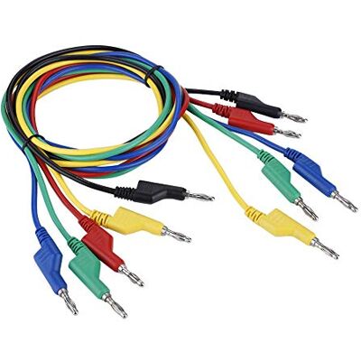 Walfront 5Pcs Fiche Banane, Test d'Agrafe de, 5Pcs P1036 1M Agrafe d'Éssai à Haute Tension 2 Tête Prise Banane de 4mm avec Fils d'Éssai de Câble pour Multimètre - Publicité Walfront 5Pcs Fiche Banane, Test d'Agrafe de, 5Pcs P1036 1M Agrafe d'Éssai à Haute Tension 2 Tête Prise Banane de 4mm avec Fils d'Éssai de Câble pour Multimètre - Publicité
