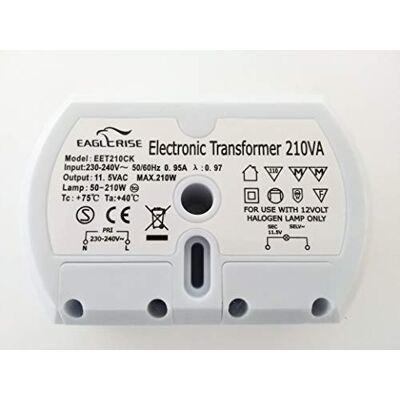 Eaglerise Transformateur électronique 50-210 W EET210CK 12 V halogène à intensité variable semi-circulaire - Publicité Eaglerise Transformateur électronique 50-210 W EET210CK 12 V halogène à intensité variable semi-circulaire - Publicité