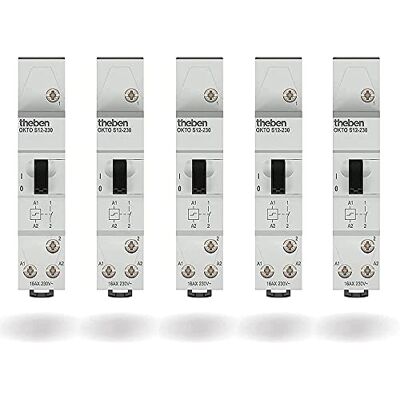 Theben Paquet combiné 5 pièces 3120120 OKTO S12-230 Télérupteur I Télérupteur I 230V I Electromécanique I Rail DIN I Rail symétrique I 1 contact à fermeture I LED BIS 200W I Commande d'éclairage - Publicité Theben Paquet combiné 5 pièces 3120120 OKTO S12-230 Télérupteur I Télérupteur I 230V I Electromécanique I Rail DIN I Rail symétrique I 1 contact à fermeture I LED BIS 200W I Commande d'éclairage - Publicité