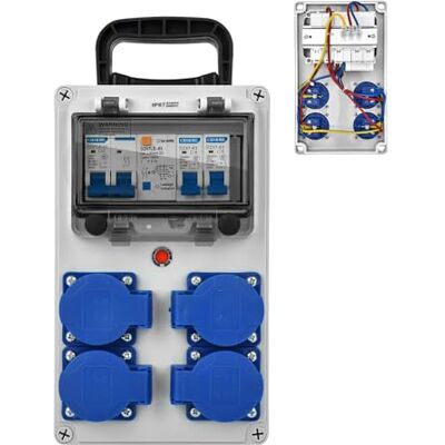 BNXXL SKIN Coffret Électrique de Chantier 230 V Tableau Electrique Mural avec Disjoncteur répartiteur de courant 16 A IP67 Distributeur de Courant Électrique avec Disjoncteur coffret chantier - Publicité BNXXL SKIN Coffret Électrique de Chantier 230 V Tableau Electrique Mural avec Disjoncteur répartiteur de courant 16 A IP67 Distributeur de Courant Électrique avec Disjoncteur coffret chantier - Publicité