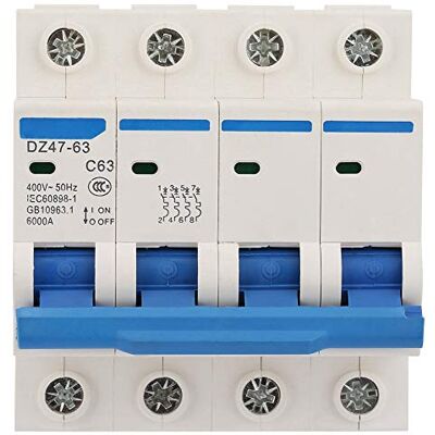 Akozon Disjoncteur de Protection,Protection contre les fuites DZ47‑63 Disjoncteur différentiel 4P 400V/63A Air Switch - Publicité Akozon Disjoncteur de Protection,Protection contre les fuites DZ47‑63 Disjoncteur différentiel 4P 400V/63A Air Switch - Publicité