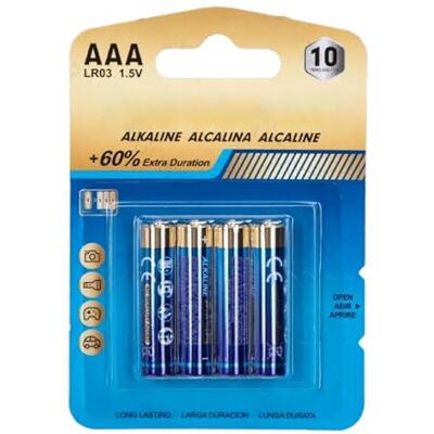 WatioWave Lot de 4 Piles alcalines AAA 1,5 V, idéales pour Les appareils électroniques et Les Jouets. Publicité WatioWave Lot de 4 Piles alcalines AAA 1,5 V, idéales pour Les appareils électroniques et Les Jouets. Publicité