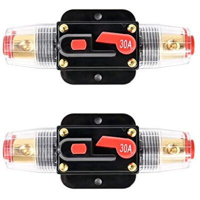 QWORK ® Auto Disjoncteur Protection De Voiture 30A 12-24 V DC Avec Commutateur Manuel De Réinitialisation De Fusible, 2 Pack - Publicité QWORK ® Auto Disjoncteur Protection De Voiture 30A 12-24 V DC Avec Commutateur Manuel De Réinitialisation De Fusible, 2 Pack - Publicité