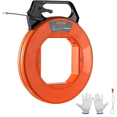 VEVOR Aiguille Électricien 38,1 m Tire Fils Électrique en PET Extracteur Tirage de Fil Câble Flexible 4,5 mm avec Boîtier Plastique Poignée Robuste Gants pour Murs Conduits Électriques Non Conducteur - Publicité VEVOR Aiguille Électricien 38,1 m Tire Fils Électrique en PET Extracteur Tirage de Fil Câble Flexible 4,5 mm avec Boîtier Plastique Poignée Robuste Gants pour Murs Conduits Électriques Non Conducteur - Publicité