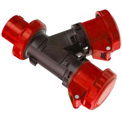 Electron Multiplicateur adaptateur triphasé de prise industrielle CEE 380 V 400 V 4 pôles 3P+T à 2 prises industrielles 380 V 400 V 4 pôles 3P+T, 16 A, IP67, utilisation extérieure, rouge - Publicité Electron Multiplicateur adaptateur triphasé de prise industrielle CEE 380 V 400 V 4 pôles 3P+T à 2 prises industrielles 380 V 400 V 4 pôles 3P+T, 16 A, IP67, utilisation extérieure, rouge - Publicité