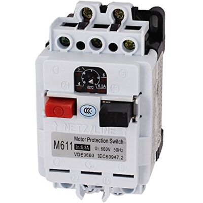 HBDCRJGE M611 3 pôles 1NO 1NC disjoncteur de protection moteur 660V 6.3A - Publicité HBDCRJGE M611 3 pôles 1NO 1NC disjoncteur de protection moteur 660V 6.3A - Publicité