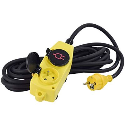 Stanley Prolongateur Chantier 4 Prises 16A+T avec Clapets, IP44. Câble HO7RN-F 3G1,5 mm², Longueur 5 mètres - Publicité Stanley Prolongateur Chantier 4 Prises 16A+T avec Clapets, IP44. Câble HO7RN-F 3G1,5 mm², Longueur 5 mètres - Publicité