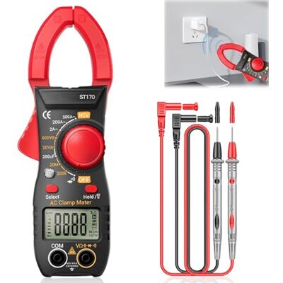 Leikurvo Pince ampèremétrique 6000 Counts 500 A AC/DC, ouverture maximale 30 mm, ampèremètre, multimètre, mesure la tension, la capacité, le passage - Publicité Leikurvo Pince ampèremétrique 6000 Counts 500 A AC/DC, ouverture maximale 30 mm, ampèremètre, multimètre, mesure la tension, la capacité, le passage - Publicité
