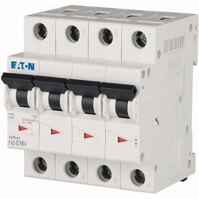 Interrupteur Eaton 4P 16A - Courbe Type C Fixation sur rail DIN - Publicité Interrupteur Eaton 4P 16A - Courbe Type C Fixation sur rail DIN - Publicité