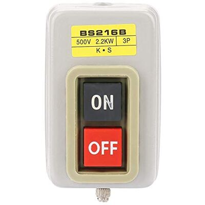 DeWin Commutateur de Bouton Marche/Arrêt, Commutateur de Marche/Arrêt Auto-bloquant 3P on/Off Interrupteur à Bouton-Poussoir D'alimentation 110/220 / 380V 10A BS216B - Publicité DeWin Commutateur de Bouton Marche/Arrêt, Commutateur de Marche/Arrêt Auto-bloquant 3P on/Off Interrupteur à Bouton-Poussoir D'alimentation 110/220 / 380V 10A BS216B - Publicité