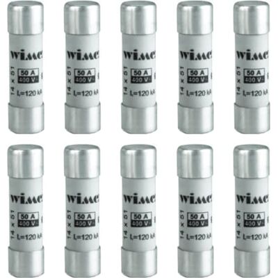 Electron Lot de 10 fusibles, cylindrique 14 x 51 mm, 690 V 32 A, usage industriel et civil CF, intervention retardée, en céramique, stéatite, utilisation gG, puissance interruption (lk) 80KA - Publicité Electron Lot de 10 fusibles, cylindrique 14 x 51 mm, 690 V 32 A, usage industriel et civil CF, intervention retardée, en céramique, stéatite, utilisation gG, puissance interruption (lk) 80KA - Publicité