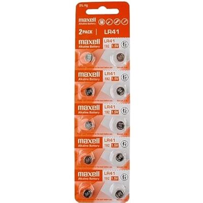 Lot de 10 piles Maxell AG3 192 Alcaline 1,5 V - Publicité Lot de 10 piles Maxell AG3 192 Alcaline 1,5 V - Publicité