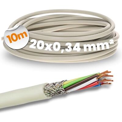 Lapp 10 mètres 0034520 LiYCY Câble de commande blindé 20 x 0,34 mm² I Câble de données en PVC gris I Câble de connexion LED I Câble de commande 20 fils pour armoires électriques - Publicité Lapp 10 mètres 0034520 LiYCY Câble de commande blindé 20 x 0,34 mm² I Câble de données en PVC gris I Câble de connexion LED I Câble de commande 20 fils pour armoires électriques - Publicité