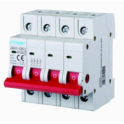 Electron Interrupteur de sectionneur modulaire 63A, 4P 4 pôles, occupe 4 modules DIN, 380 V 415 V AC, interrupteur d'isolation - Publicité Electron Interrupteur de sectionneur modulaire 63A, 4P 4 pôles, occupe 4 modules DIN, 380 V 415 V AC, interrupteur d'isolation - Publicité
